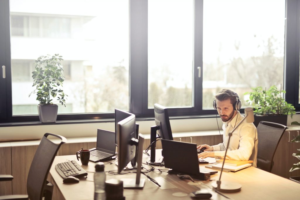 Photo by Andrea Piacquadio: https://www.pexels.com/photo/man-with-headphones-facing-computer-monitor-845451/